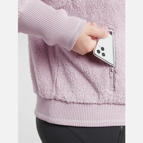 ATHLETA Shasta Purple Tugga Sherpa Warm Cozy Jacket (#486693) Size Medium - Picture 3 of 16